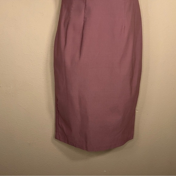 SMALL GRACE KARIN MAUVE PINK RETRO PINUP DRESS PENCIL STYLE ROCKABILLY - Picture 3 of 14